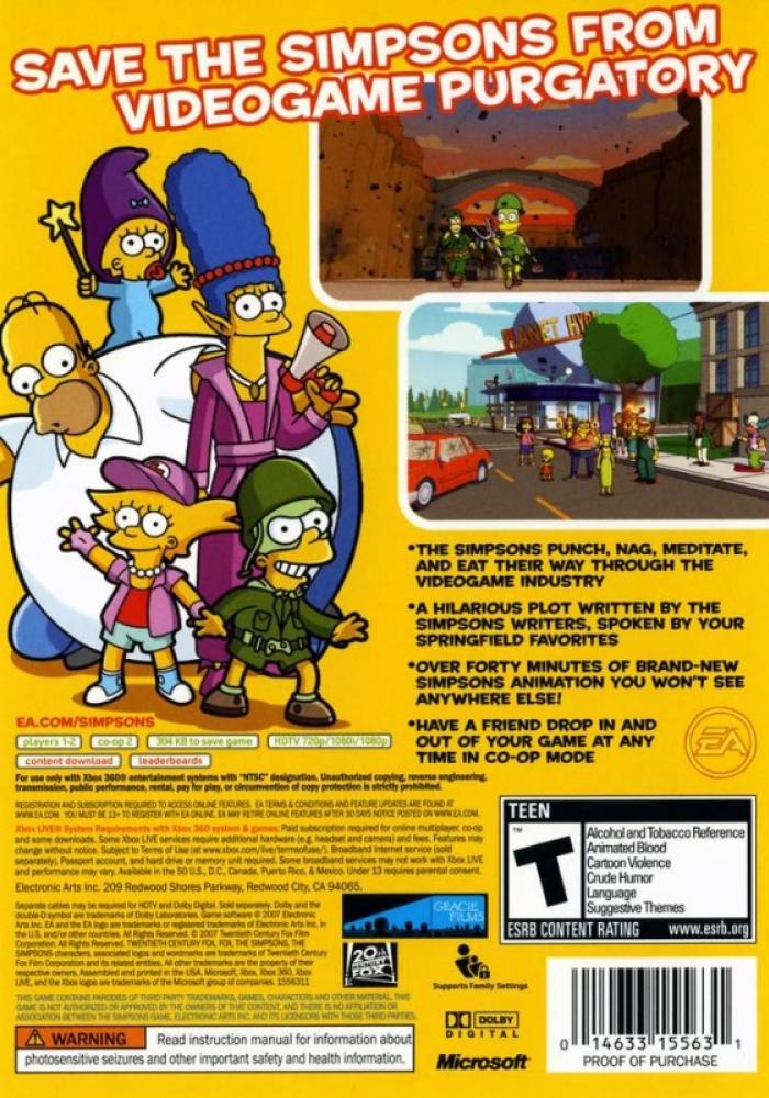 The simpsons video sales game xbox one