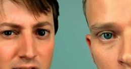 David and Mark from "Peep Show" showcasing their distinct personalities in a comedic scene with contrasting expressions.