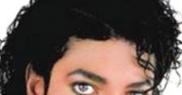 Close-up of Michael Jackson, featuring his iconic hairstyle and striking eyes, showcasing his legendary pop star charisma.