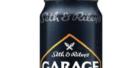 Seth & Riley's Garage Hardcore beer can featuring 6.0% ABV, promoting a unique taste experience with spritz flavors.