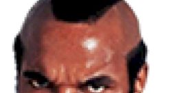 Mr. T's fierce look as Clubber Lang in Rocky III showcases his iconic mohawk and intense expression in the ring.