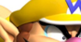 Wario from Mario Kart Wii, featuring his iconic yellow hat and mischievous expression, ready for a racing challenge.