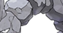 Onix from Pokémon Puzzle League, depicted as a rock serpent with a distinctive spiky head and segmented body.