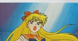 Sailor Venus from DiC anime, in her iconic outfit, passionately poses with flowing blonde hair and confident expression.