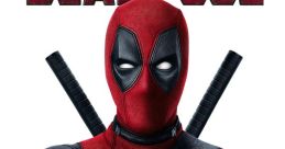 Deadpool in his iconic red and black suit, confidently posing with crossed arms, showcasing his anti-hero persona.