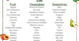 Alkaline food list inspired by Dr. Sebi, featuring fruits, vegetables, nuts, grains, oils, and seasonings for wellness.