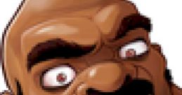 Angry Bald Bull from Punch-Out!! Wii, showcasing his fierce expression and distinctive hairstyle in vibrant pixel art style.