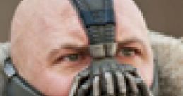 Bane from "The Dark Knight Rises," featuring his iconic mask and intense expression, exuding power and menace.