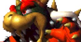 Bowser from Super Mario 64 showcasing his fierce expression and iconic red and green color scheme.