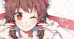 Cheerful character from "Smile, Baby, Smile" winking and smiling, showcasing vibrant Touhou art style and iconic outfit.