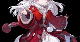 Clara from Honkai Star Rail in a dynamic pose, showcasing her striking red outfit and long white hair.