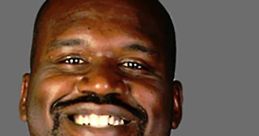 Smiling Shaquille O'Neal in a basketball jersey, showcasing his iconic personality and larger-than-life presence.