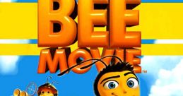 Colorful promotional art for Bee Movie featuring Barry B. Benson and other bees in an urban landscape.