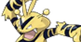 Electabuzz from Pokémon Snap, showcasing its vibrant yellow and black stripes, energetic pose, and electric abilities.