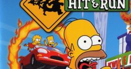 Marge Simpson features prominently in The Simpsons: Hit & Run cover art, showcasing lively action in Springfield.