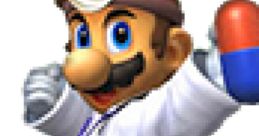 Dr. Mario in a lab coat, ready for battle in Super Smash Bros. Melee, holds a capsule, showcasing his unique gameplay style.