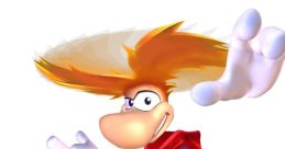 Rayman from Rayman 3 displaying his signature playful pose with vibrant hair and colorful outfit. Adventure awaits!