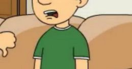 Sad animated character in a green shirt and jeans standing in a living room setting, reflecting Brian GoAnimate styles.