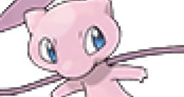 Mew from Pokémon Snap floating playfully, showcasing its iconic pink color and bright blue eyes in a dynamic pose.