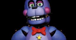 Rockstar Bonnie from FNAF 6, a playful animatronic with a bright blue hue and iconic red bowtie, ready for action.