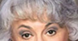 Bea Arthur with her iconic gray hair and yellow attire, showcasing her renowned style and strong persona.