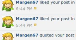 Activity notifications from Margen67 showing multiple likes and quotes on posts at different timestamps.