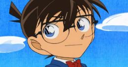 Conan Edogawa, the iconic young detective in his signature blue suit, showcases his detective spirit against a bright background.