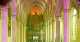 Crowd dancing at a vibrant DJ event in a historic church, showcasing Kirche (VTuber) culture and community energy.