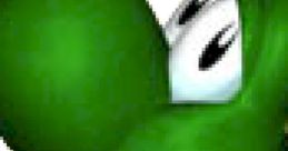 Yoshi, the green dinosaur character from Super Smash Bros. Melee, showcasing his signature playful expression.