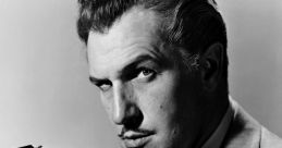 Vincent Price in a classic black and white portrait, holding a vintage camera with a mysterious expression.