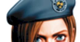 Jill Valentine from Resident Evil in a determined pose, aiming a gun while wearing a tactical beret.