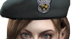 Jill Valentine from Resident Evil 3 wearing a dark beret, showcasing her determined expression and iconic look.