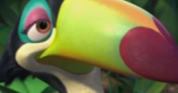 Colorful toucan character from "Rio" known for Bebel Gilberto's enchanting voice as Eva, highlighting her vibrant personality.