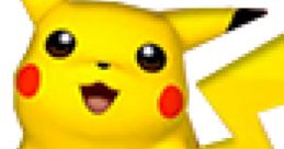 Pikachu from Super Smash Bros. Melee, cheerful and yellow, showcasing iconic design with bright eyes and distinct tail.