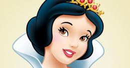 Snow White with her iconic blue and yellow dress, crown, and cheerful expression, embodies classic fairytale charm.