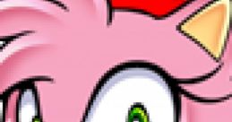 Amy Rose from Sonic Adventure, featuring her iconic pink hair, bright green eyes, and cheerful expression.