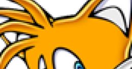 Tails from Sonic Adventure, featuring his iconic orange fur and blue eyes, showcasing his playful character design.