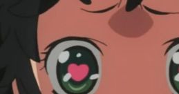 Excited character with heart-shaped eyes, expressing joy and affection, embodying the essence of "Yamete Kudasai" moments.