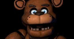 Freddy Fazbear from FNAF 1, holding a microphone, ready to engage with fans in a thrilling gaming experience.