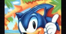 Cover art for Sonic the Hedgehog 1 on Sega Genesis featuring Sonic in a colorful environment. Classic retro gaming design.