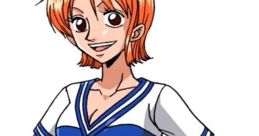 Nami from One Piece in a sporty outfit, showcasing her confidence and vibrant personality as a skilled navigator.