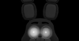 Shadow Bonnie from Five Nights at Freddy's, depicted with glowing eyes in a dark, eerie setting.