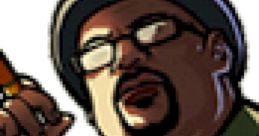 Big Smoke from Grand Theft Auto: San Andreas holding a cigar, showcasing his distinct attire and personality.