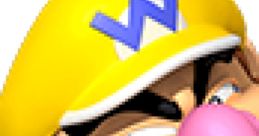 Wario from Mario Party 3 grinning mischievously, wearing a yellow cap with a blue "W" and a pink nose.