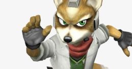 Fox McCloud from Super Smash Bros. 64, running in a dynamic pose, showcasing his iconic outfit and determined expression.