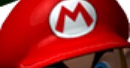 Mario, the iconic character from Mario Kart: Double Dash, features his classic red cap and determined expression.