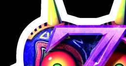 Majora's Mask logo featuring colorful eyes and spikes, iconic to "The Legend of Zelda: Majora's Mask.