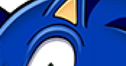 Sonic the Hedgehog with vibrant blue spikes and green eyes, showcasing the iconic character from Sonic Heroes game.