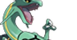 Rayquaza character from Super Smash Bros. Brawl, featuring its dragon-like design and iconic green body.