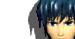 Marth from Super Smash Bros. Melee, showcasing his iconic blue hair and regal attire, ready for battle.